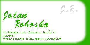 jolan rohoska business card